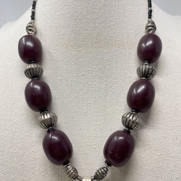 Handcrafted Boho Necklace Silver Tone Mandela Pendant Beaded Gypsy Ethnic‎ - Picture 3 of 14